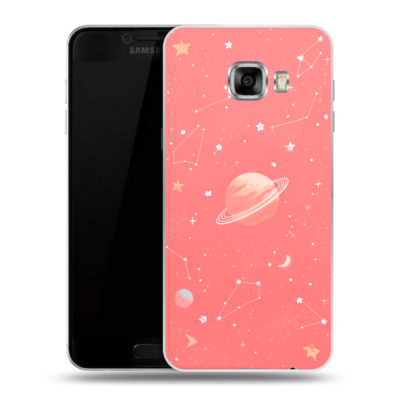 Силиконовый чехол на Samsung Galaxy C5 с принтом Розовый космос Силиконовый чехол на Samsung Galaxy C5 с принтом Розовый космос
