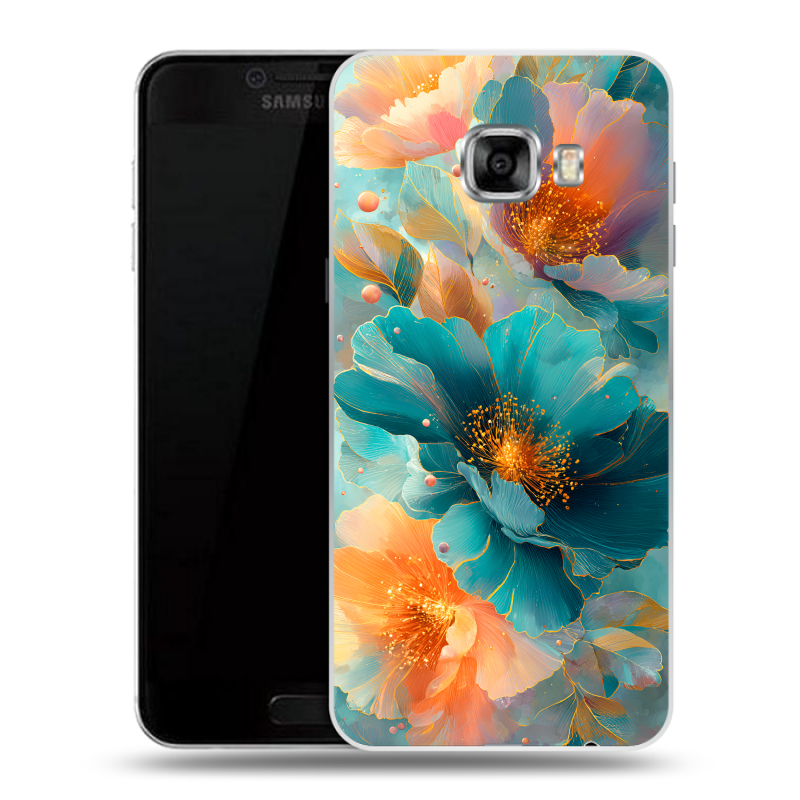 Пластиковый чехол на Samsung Galaxy C5 с принтом Цветы Пластиковый чехол на Samsung Galaxy C5 с принтом Цветы