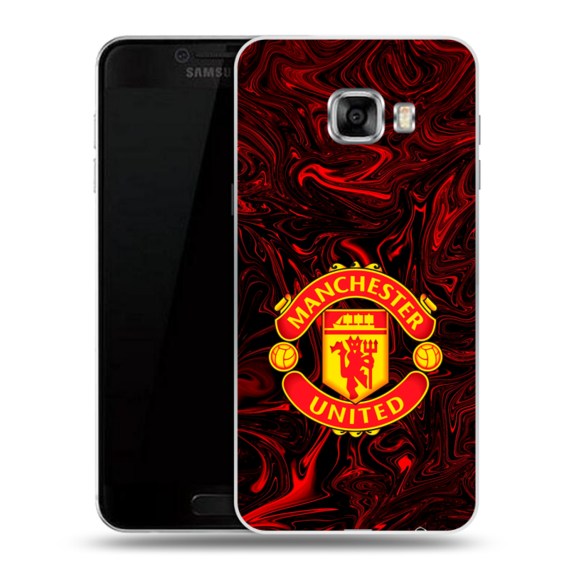 Пластиковый чехол на Samsung Galaxy C5 с принтом Manchester United Пластиковый чехол на Samsung Galaxy C5 с принтом Manchester United