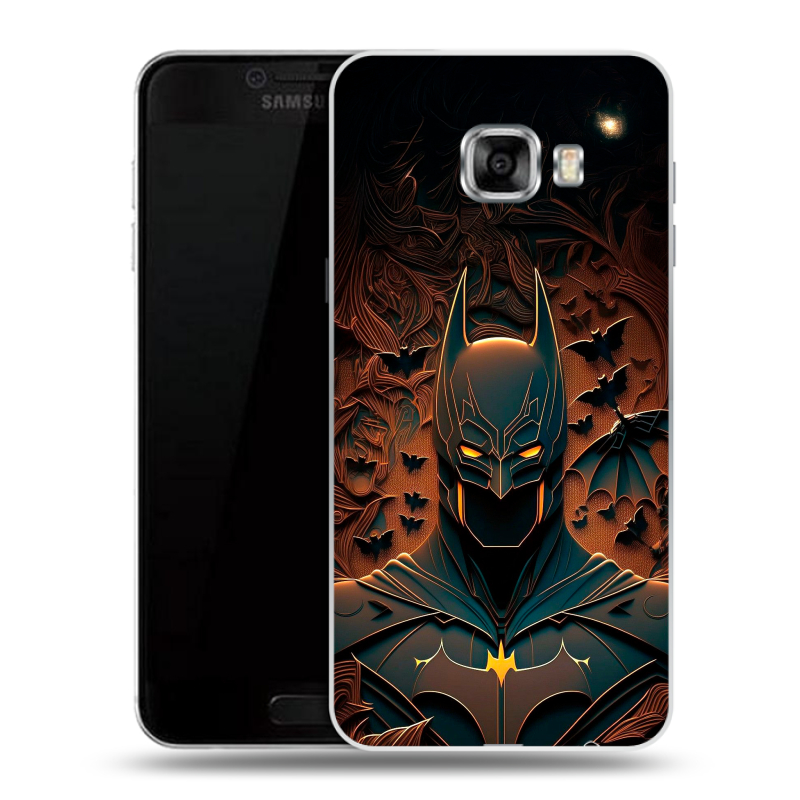 Силиконовый чехол на Samsung Galaxy C5 с принтом Batman Бэтмен Силиконовый чехол на Samsung Galaxy C5 с принтом Batman Бэтмен