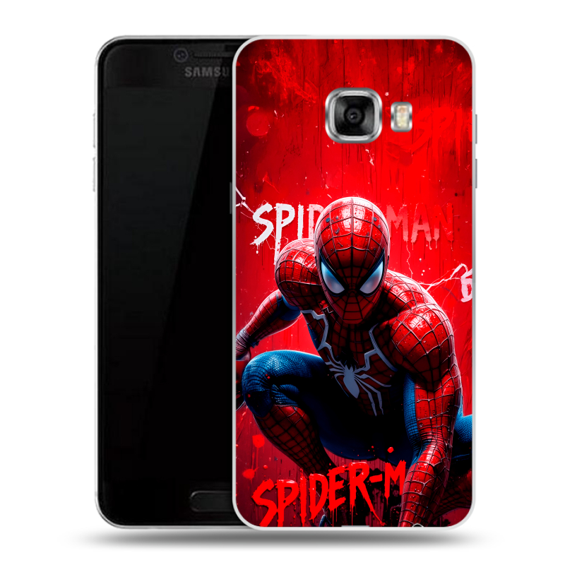 Пластиковый чехол на Samsung Galaxy C5 с принтом Spiderman Человек паук Пластиковый чехол на Samsung Galaxy C5 с принтом Spiderman Человек паук
