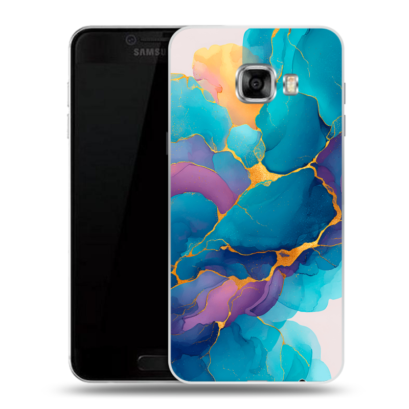 Пластиковый чехол на Samsung Galaxy C5 с принтом Мрамор блестки Пластиковый чехол на Samsung Galaxy C5 с принтом Мрамор блестки