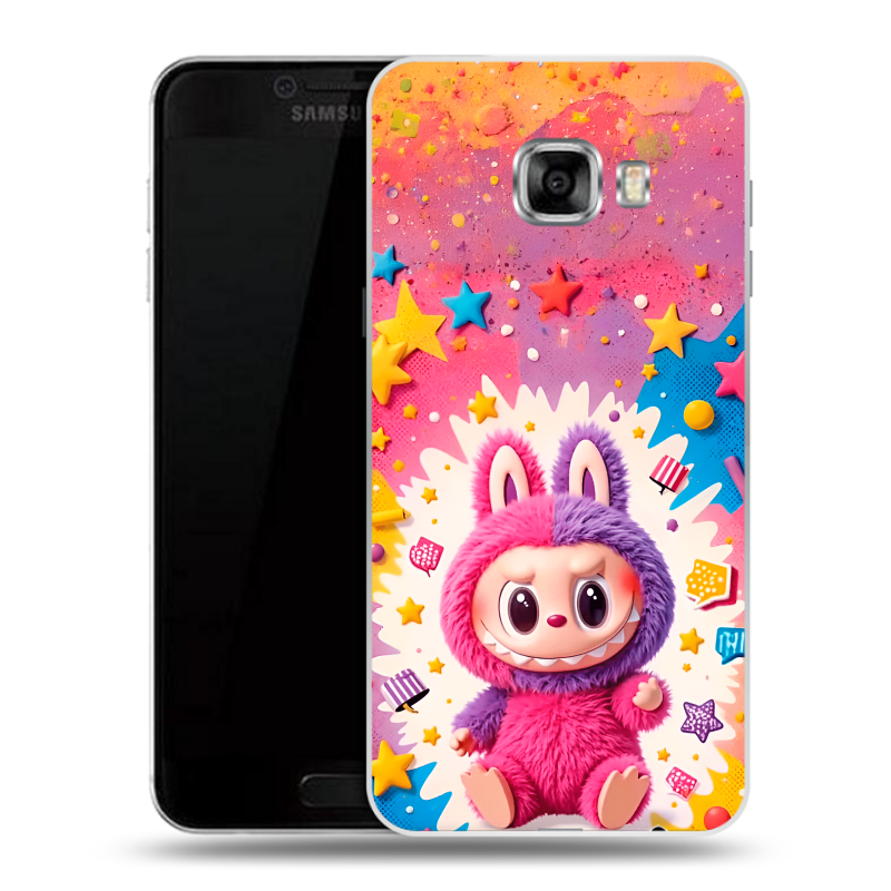 Силиконовый чехол на Samsung Galaxy C5 с принтом Labubu Лабубу Силиконовый чехол на Samsung Galaxy C5 с принтом Labubu Лабубу