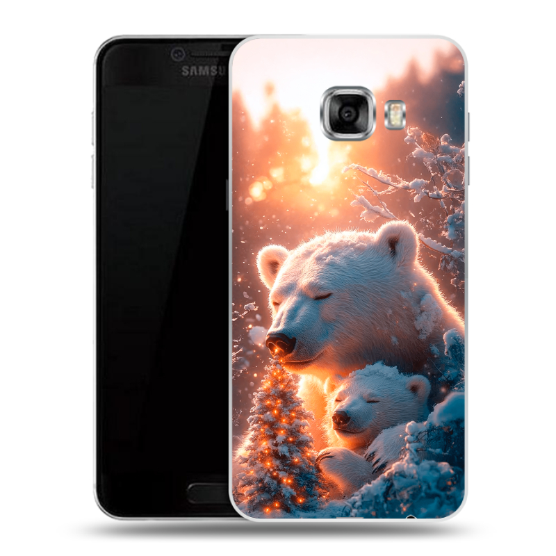 Пластиковый чехол на Samsung Galaxy C5 с принтом Новый год Пластиковый чехол на Samsung Galaxy C5 с принтом Новый год
