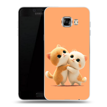 Пластиковый чехол на Samsung Galaxy C7 с принтом Милые котики Пластиковый чехол на Samsung Galaxy C7 с принтом Милые котики