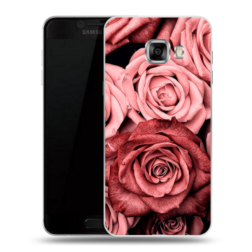 Пластиковый чехол на Samsung Galaxy C7 с принтом Цветы розы Пластиковый чехол на Samsung Galaxy C7 с принтом Цветы розы