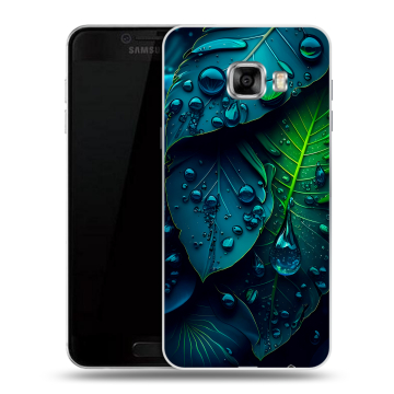 Пластиковый чехол на Samsung Galaxy C7 с принтом Листья Пластиковый чехол на Samsung Galaxy C7 с принтом Листья