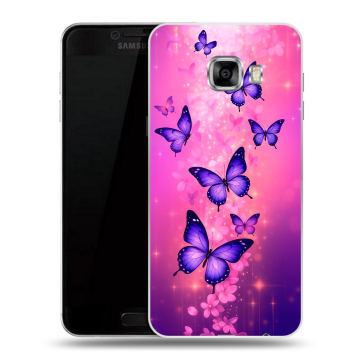 Пластиковый чехол на Samsung Galaxy C7 с принтом Бабочки