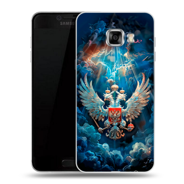 Пластиковый чехол на Samsung Galaxy C7 с принтом Герб флаг России Пластиковый чехол на Samsung Galaxy C7 с принтом Герб флаг России