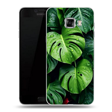 Пластиковый чехол на Samsung Galaxy C7 с принтом Листья Пластиковый чехол на Samsung Galaxy C7 с принтом Листья