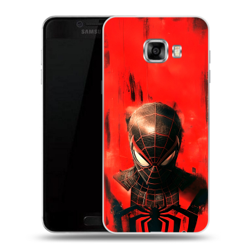 Пластиковый чехол на Samsung Galaxy C7 с принтом человек паук spiderman