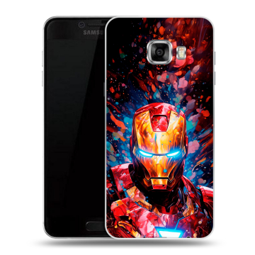 Пластиковый чехол на Samsung Galaxy C7 с принтом Железный человек Ironman Пластиковый чехол на Samsung Galaxy C7 с принтом Железный человек Ironman