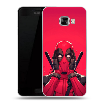 Пластиковый чехол на Samsung Galaxy C7 с принтом Дедпул Deadpool Пластиковый чехол на Samsung Galaxy C7 с принтом Дедпул Deadpool