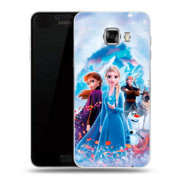 Пластиковый чехол на Samsung Galaxy C7 с принтом Холодное сердце Frozen