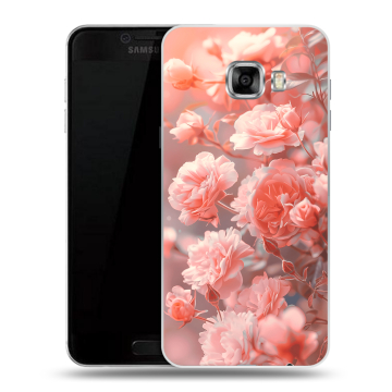 Пластиковый чехол на Samsung Galaxy C7 с принтом Розы цветы
