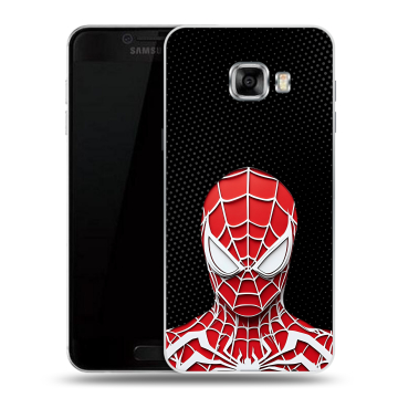 Пластиковый чехол на Samsung Galaxy C7 с принтом человек паук spiderman Пластиковый чехол на Samsung Galaxy C7 с принтом человек паук spiderman