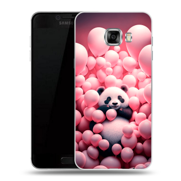 Пластиковый чехол на Samsung Galaxy C7 с принтом Панда Пластиковый чехол на Samsung Galaxy C7 с принтом Панда