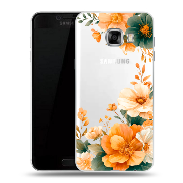Пластиковый чехол на Samsung Galaxy C7 с принтом Цветы принт Пластиковый чехол на Samsung Galaxy C7 с принтом Цветы принт