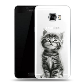 Пластиковый чехол на Samsung Galaxy C7 с принтом Котенок Пластиковый чехол на Samsung Galaxy C7 с принтом Котенок