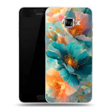Пластиковый чехол на Samsung Galaxy C7 с принтом Цветы Пластиковый чехол на Samsung Galaxy C7 с принтом Цветы