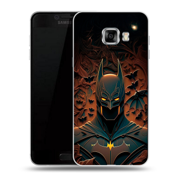Пластиковый чехол на Samsung Galaxy C7 с принтом Batman Бэтмен Пластиковый чехол на Samsung Galaxy C7 с принтом Batman Бэтмен