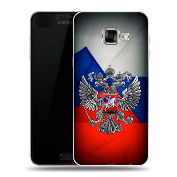 Пластиковый чехол на Samsung Galaxy C7 с принтом Флаг России