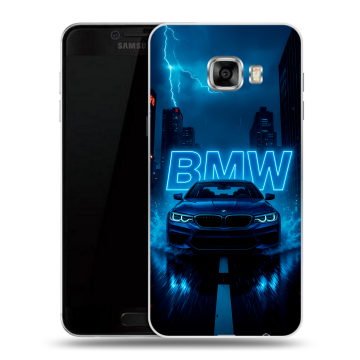 Пластиковый чехол на Samsung Galaxy C7 с принтом BMW БМВ