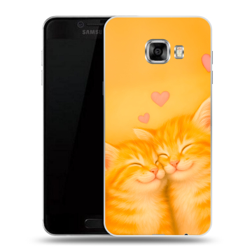 Пластиковый чехол на Samsung Galaxy C7 с принтом Милые котята Пластиковый чехол на Samsung Galaxy C7 с принтом Милые котята