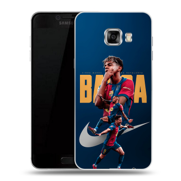 Пластиковый чехол на Samsung Galaxy C7 с принтом Барселона Barca Yamal 