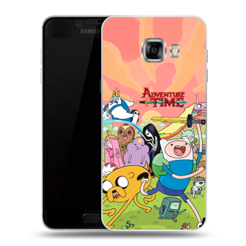 Пластиковый чехол на Samsung Galaxy C7 с принтом Adventure time Время приключений Пластиковый чехол на Samsung Galaxy C7 с принтом Adventure time Время приключений