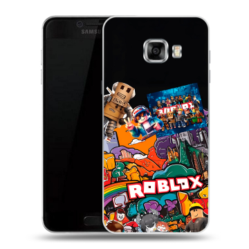 Пластиковый чехол на Samsung Galaxy C7 с принтом Roblox Роблокс
