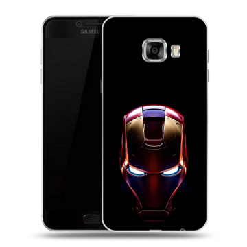 Пластиковый чехол на Samsung Galaxy C7 с принтом IronMan Железный человек