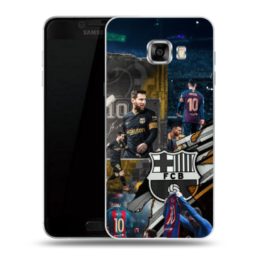 Пластиковый чехол на Samsung Galaxy C7 с принтом Messi Barcelona