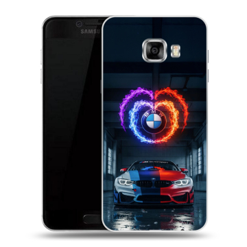 Пластиковый чехол на Samsung Galaxy C7 с принтом BMW БМВ Пластиковый чехол на Samsung Galaxy C7 с принтом BMW БМВ