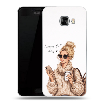 Пластиковый чехол на Samsung Galaxy C7 с принтом женский