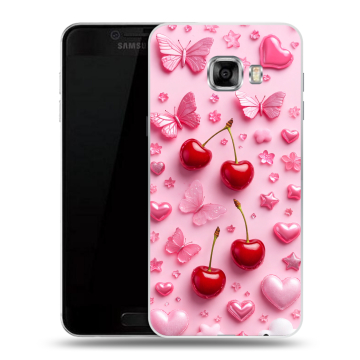 Пластиковый чехол на Samsung Galaxy C7 с принтом для девочек