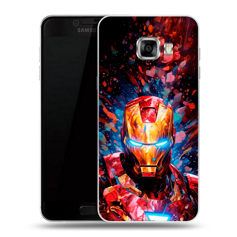 Пластиковый чехол на Samsung Galaxy C7 с принтом Железный человек Ironman Пластиковый чехол на Samsung Galaxy C7 с принтом Железный человек Ironman