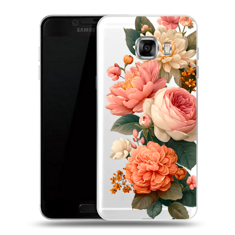 Пластиковый чехол на Samsung Galaxy C7 с принтом цветы Пластиковый чехол на Samsung Galaxy C7 с принтом цветы