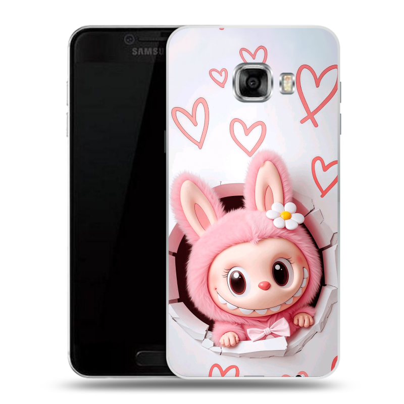 Пластиковый чехол на Samsung Galaxy C7 с принтом Labubu Лабубу Пластиковый чехол на Samsung Galaxy C7 с принтом Labubu Лабубу