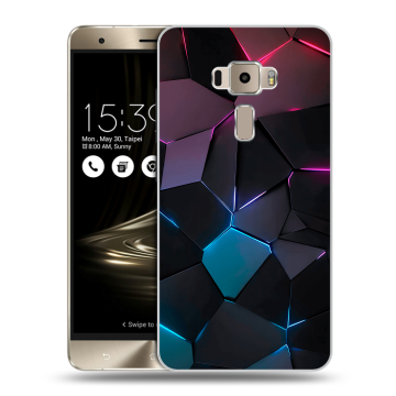 Пластиковый чехол на Asus ZenFone 3 5.5 с принтом Геометрия неона