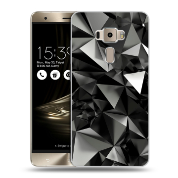 Пластиковый чехол на Asus ZenFone 3 5.5 с принтом Черные кристаллы