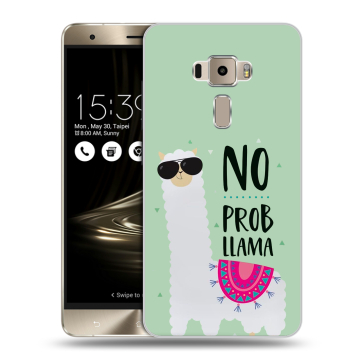 Пластиковый чехол на Asus ZenFone 3 5.5 с принтом Лама