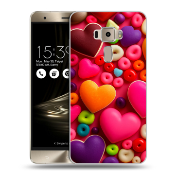 Пластиковый чехол на Asus ZenFone 3 5.5 с принтом Сердечки