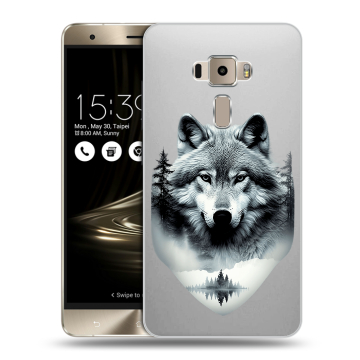 Пластиковый чехол на Asus ZenFone 3 с принтом Волк в лесу