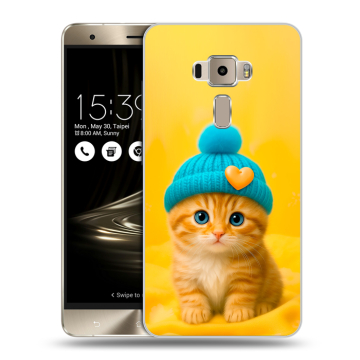 Пластиковый чехол на Asus ZenFone 3 с принтом Котенок в шапке