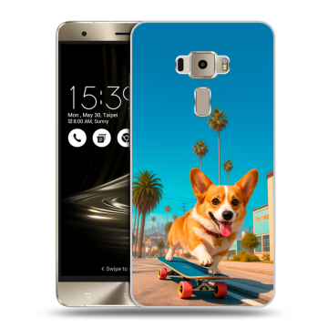 Пластиковый чехол на Asus ZenFone 3 с принтом Корги на скейте