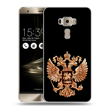 Пластиковый чехол на Asus ZenFone 3 с принтом Герб России золотой