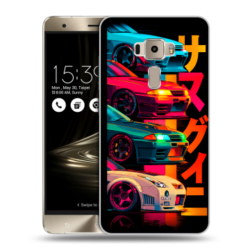 Пластиковый чехол на Asus ZenFone 3 с принтом Гоночные машины