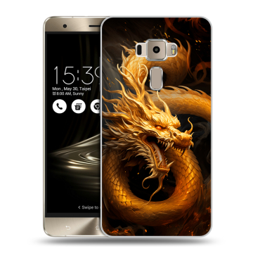 Пластиковый чехол на Asus ZenFone 3 с принтом Золотой дракон