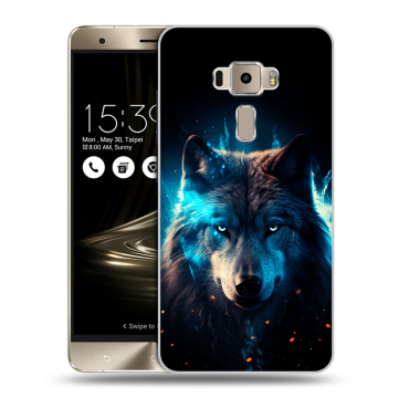 Пластиковый чехол на Asus ZenFone 3 с принтом Волк ночной Пластиковый чехол на Asus ZenFone 3 с принтом Волк ночной